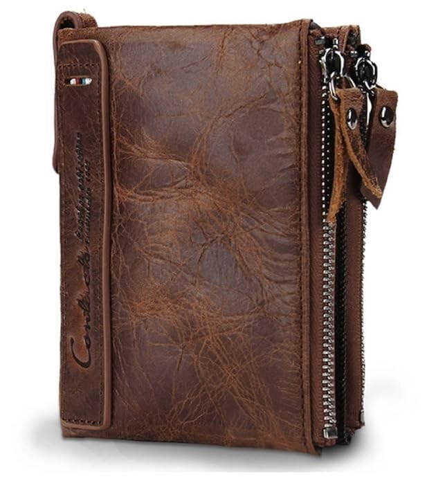Men's Genuine Leather RFID Blocking Bifold Wallet