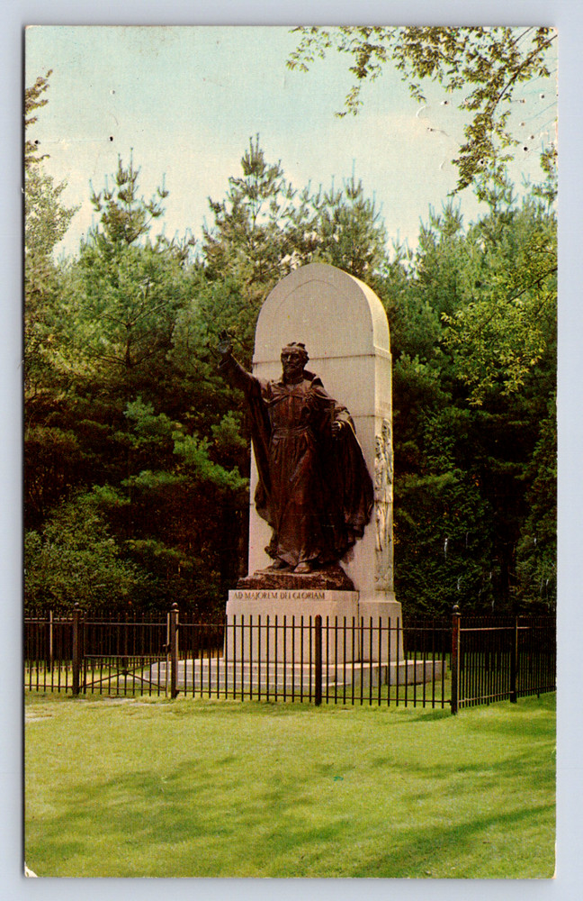 Vintage Postcard Father Jogues Fort George park Lake George Village New York
