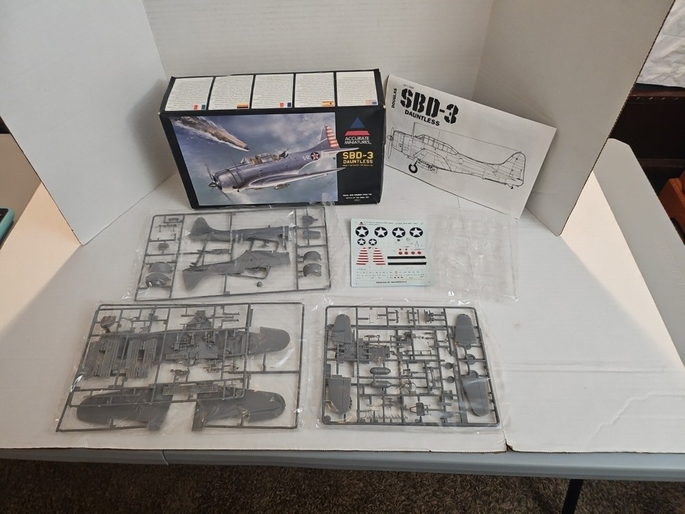Accurate Miniatures 3411 SBD-3 Dauntless Coral Sea 1/48 Scale Model Kit-image