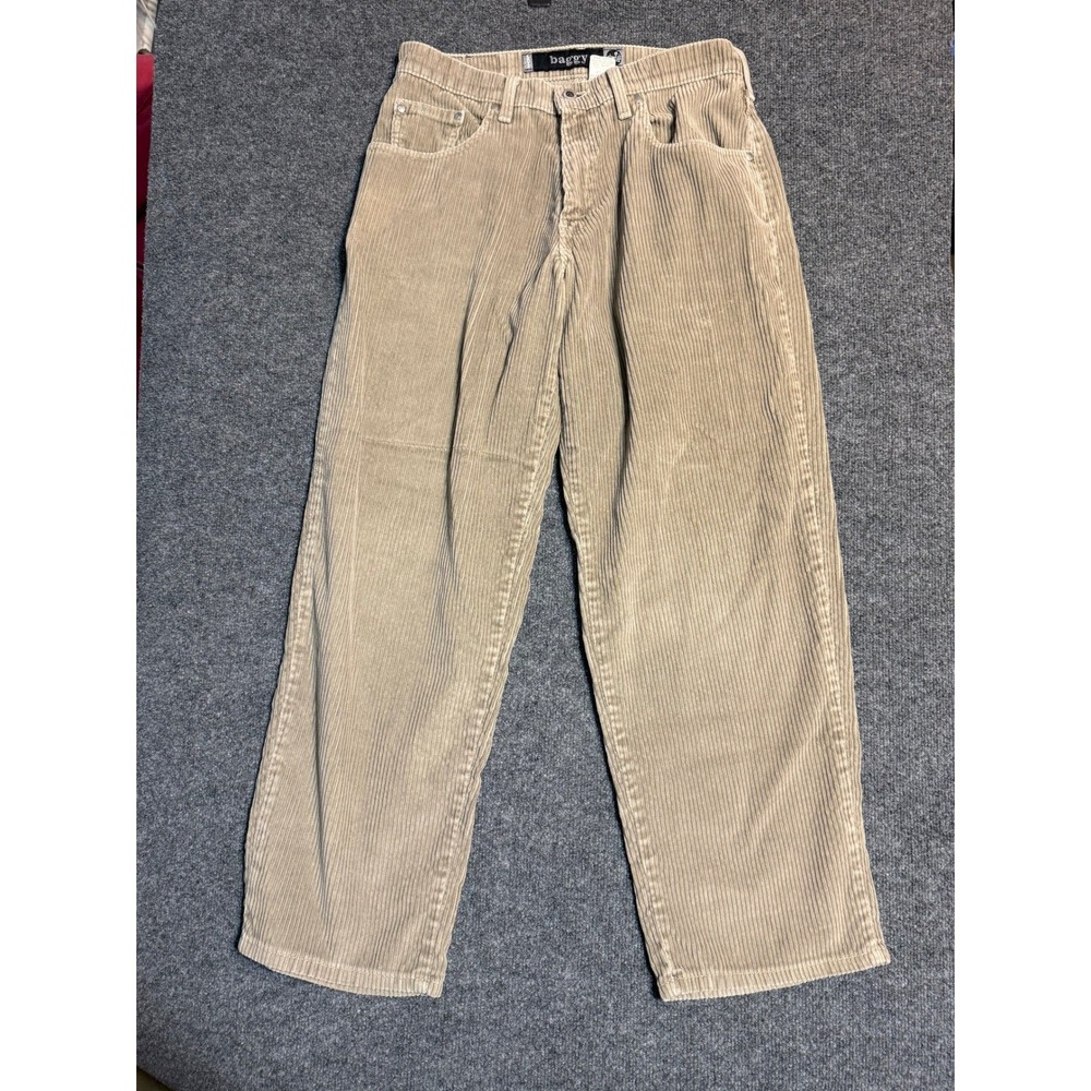 Levis SilverTab Baggy Corduroy Pants Mens 32x30 Tan Khaki 90s Vintage Cords