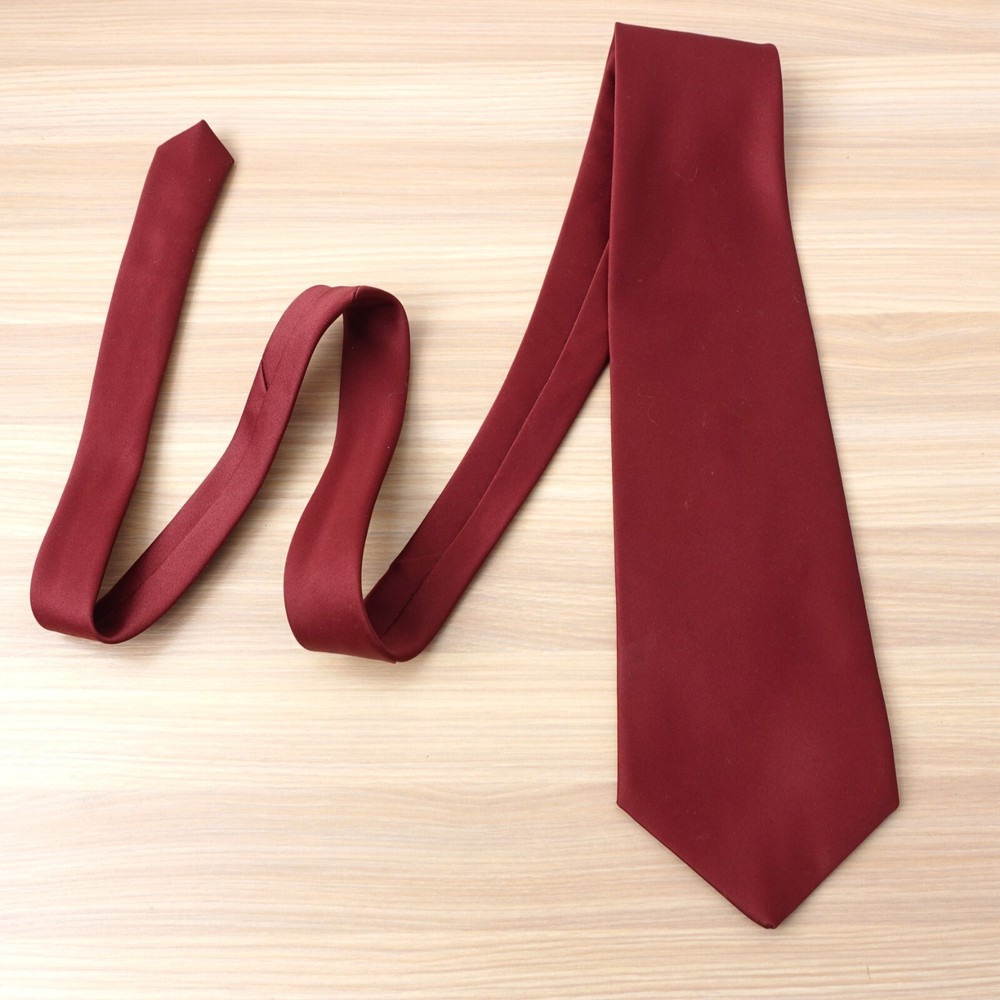 Pierre Balmain Neck Tie Mens Burgundy Solid Basic Formal Wedding Tuxedo Paris PB