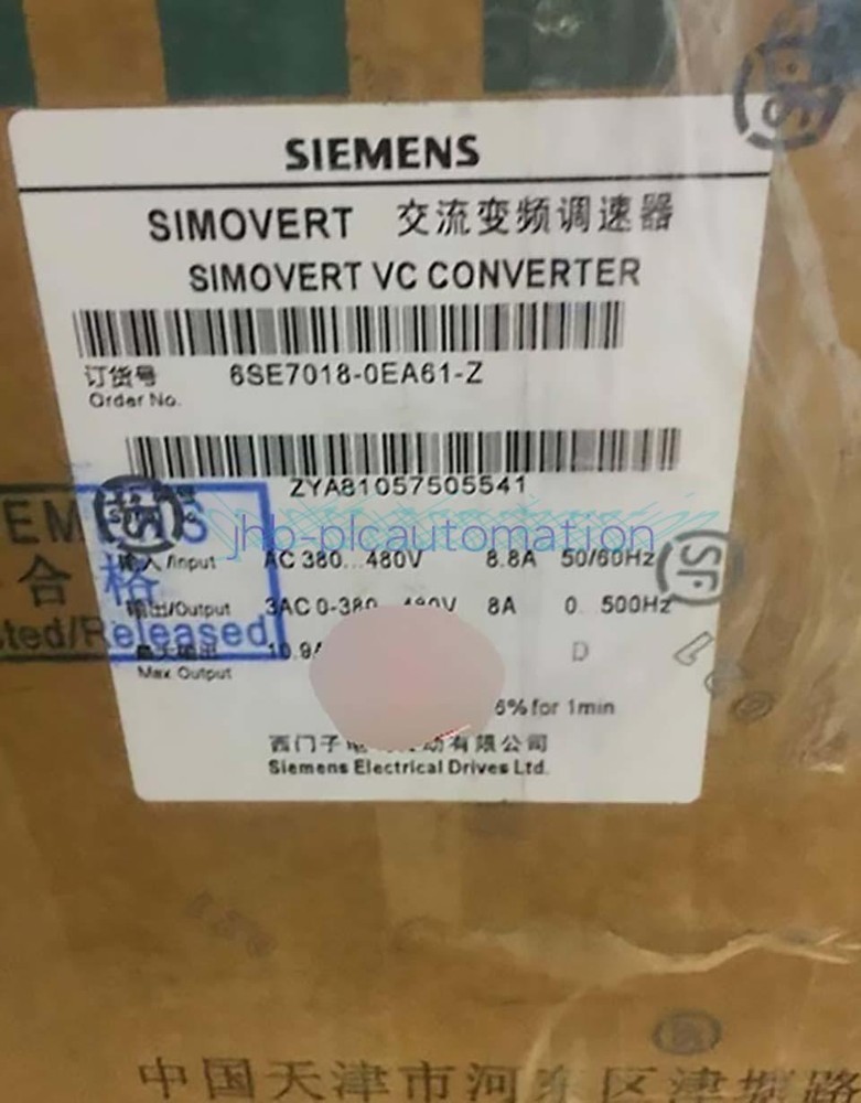 1PCS Siemens 3KW Inverter 6SE7018-0EA61-Z NEW
