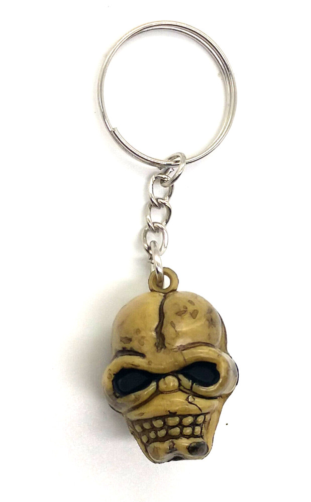 Vintage Human Skull Wounds Trauma Rat Rod Halloween Etc. Keyring Keychain