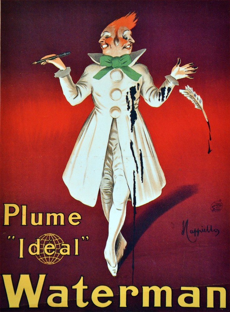 Plume ideal Waterman Nouveau Decorative Poster. Home Graphic Art Design. 3965