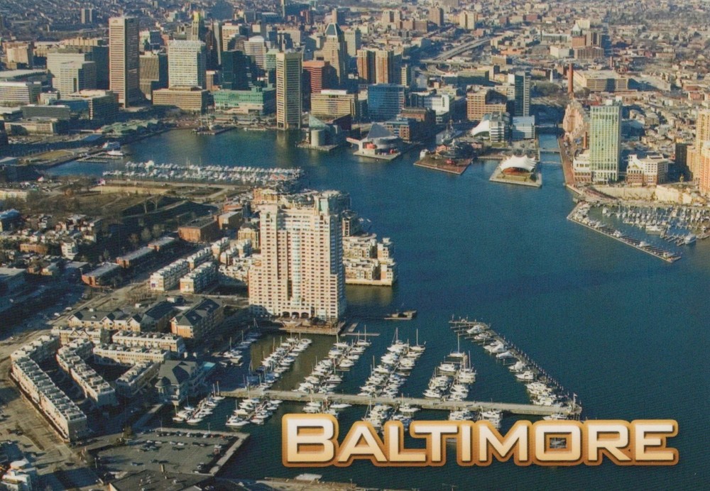 Aerial View Baltimore Maryland 4x6 Postcard