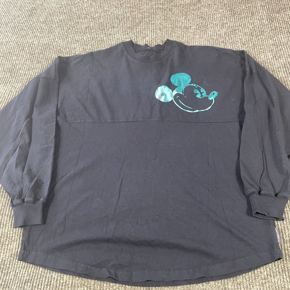 Spirit Jersey Disney Shirt Adult Large Blue Long Sleeve Mickey Hawaii Tropical