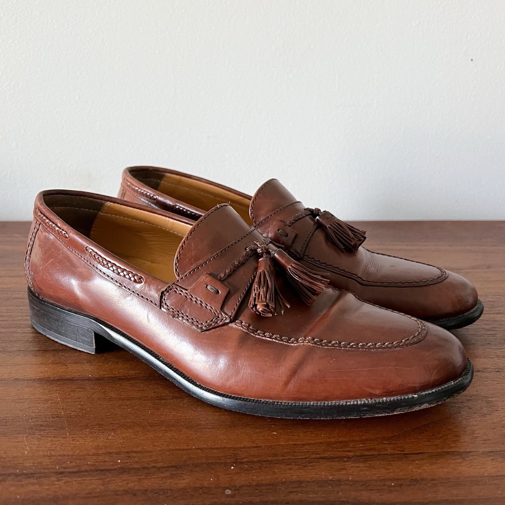 Johnston & Murphy Brown Leather Tassel Loafers Men’s Size 8.5M Dress Shoes