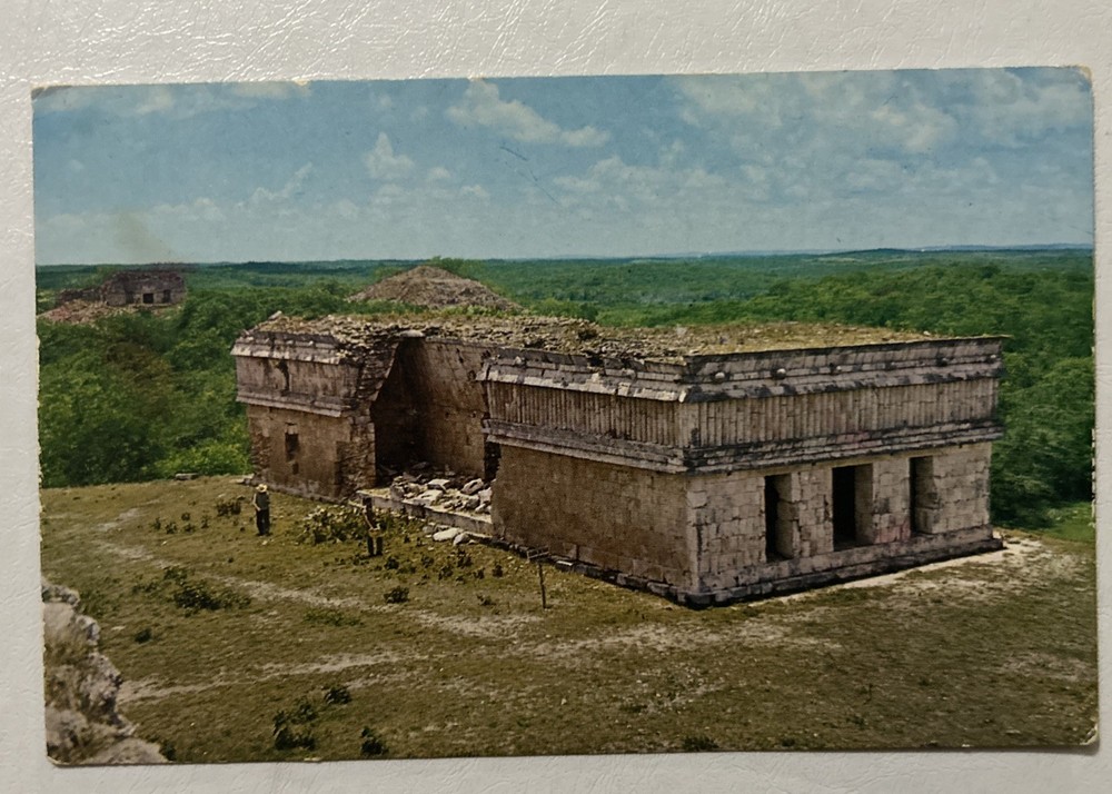 Vintage Postcard House of the Turtles Uxmal Yucatan Mexico DIMACOLOR