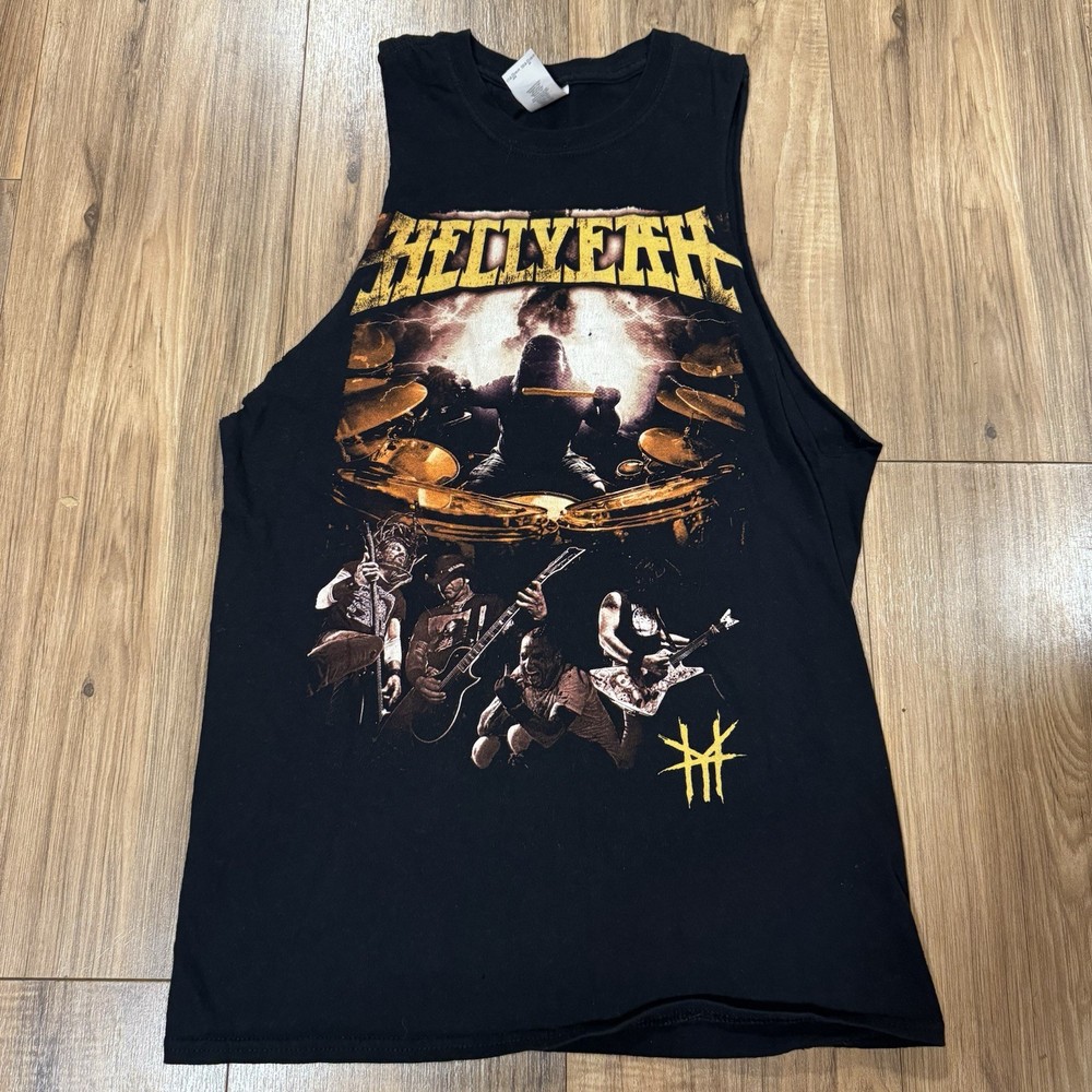 Hellyeah Band Tour Shirt Men’s Size Small Cut Into Sleeveless Tank Top Distressd