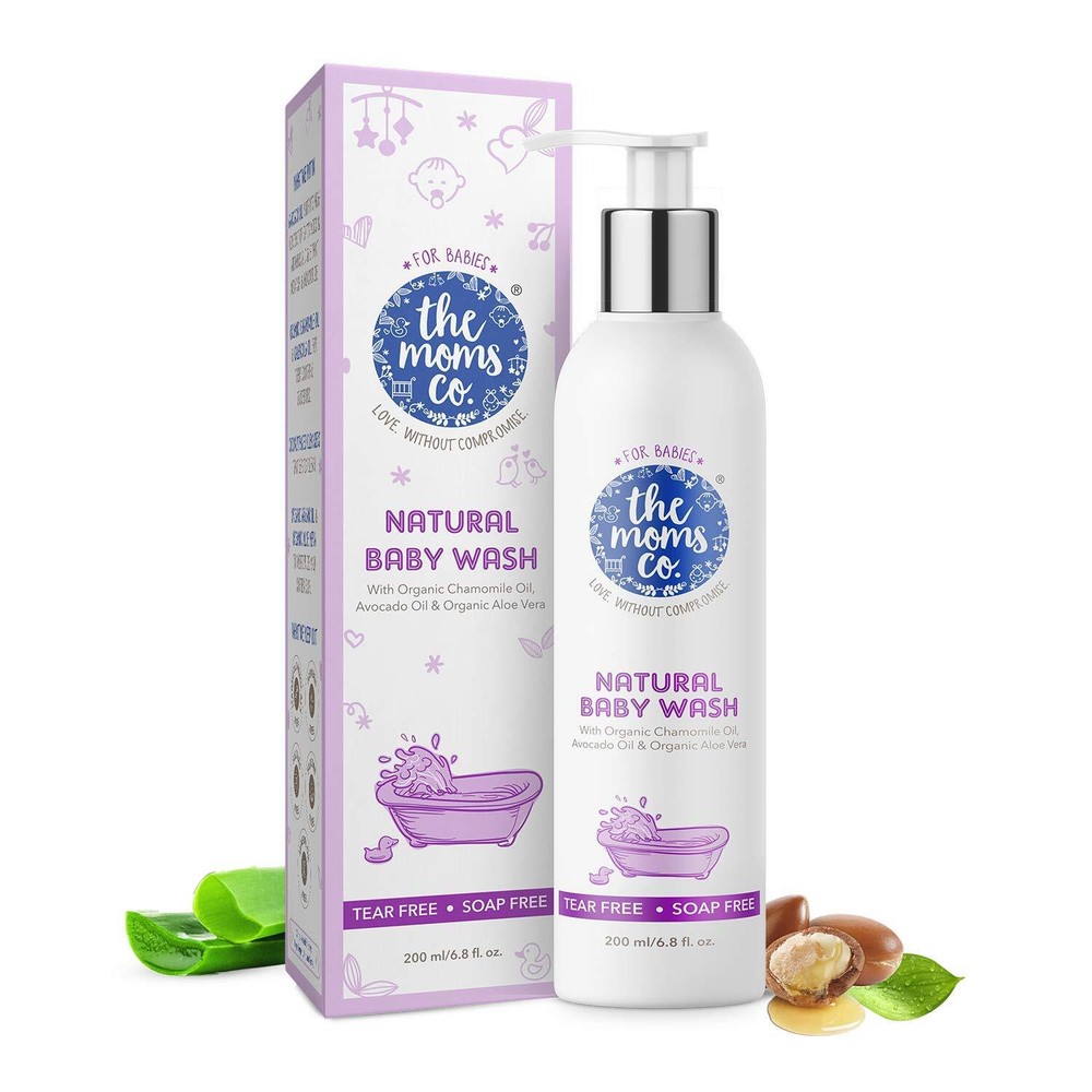 The Moms Co. Tear-Free Natural Baby Wash with Calendula, Avodado Oils and USDA-C