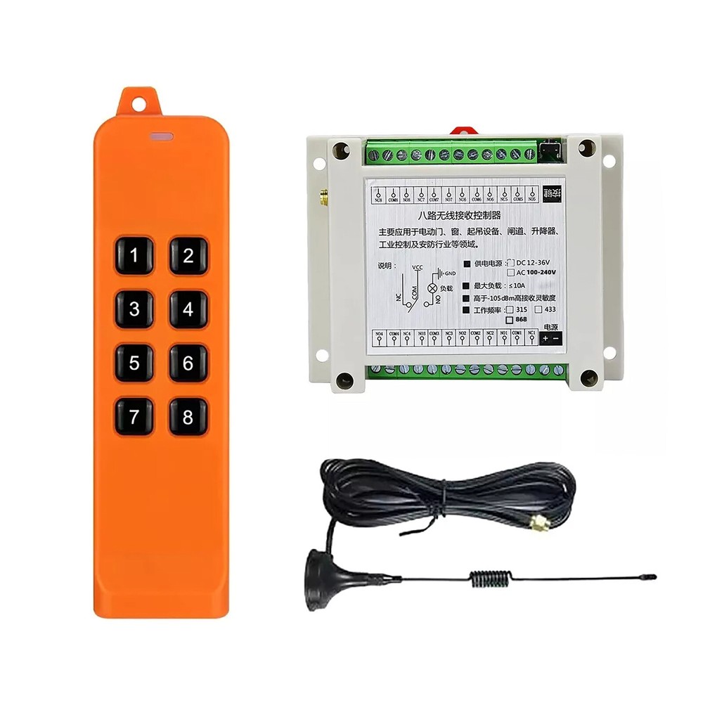 868MHz Quality AC 8-Channel Wireless RF Remote Control Relay Module Switch