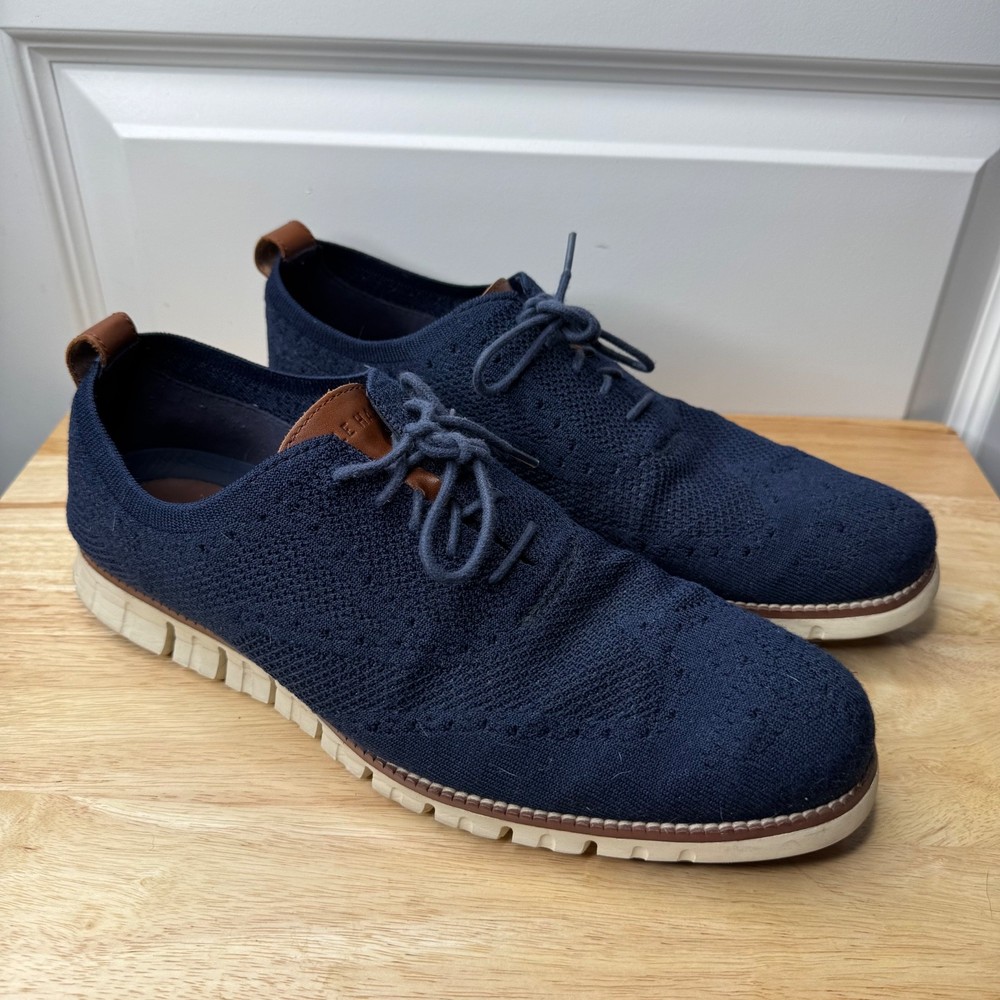 COLE  HAAN ZEROGRAND STITCHLITE WINGTIP OXFORD SHOES SIZE 12 MEN’S NAVY