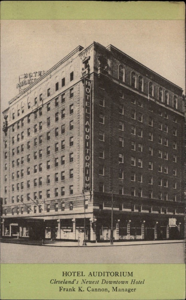 Ohio Cleveland Hotel Auditorium ~ vintage postcard