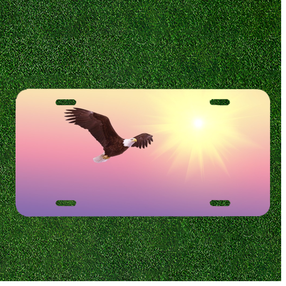 Custom Personalized Auto Tag With Amazing Blue Flower Like Design Add NamesCusto