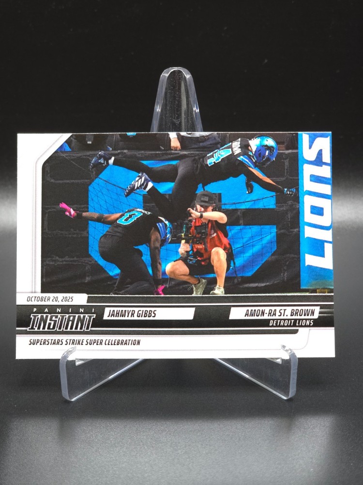 SUPER CELLY! Jahmyr Gibbs & Amon-Ra St. Brown 2025 Panini Instant SP Lions #172