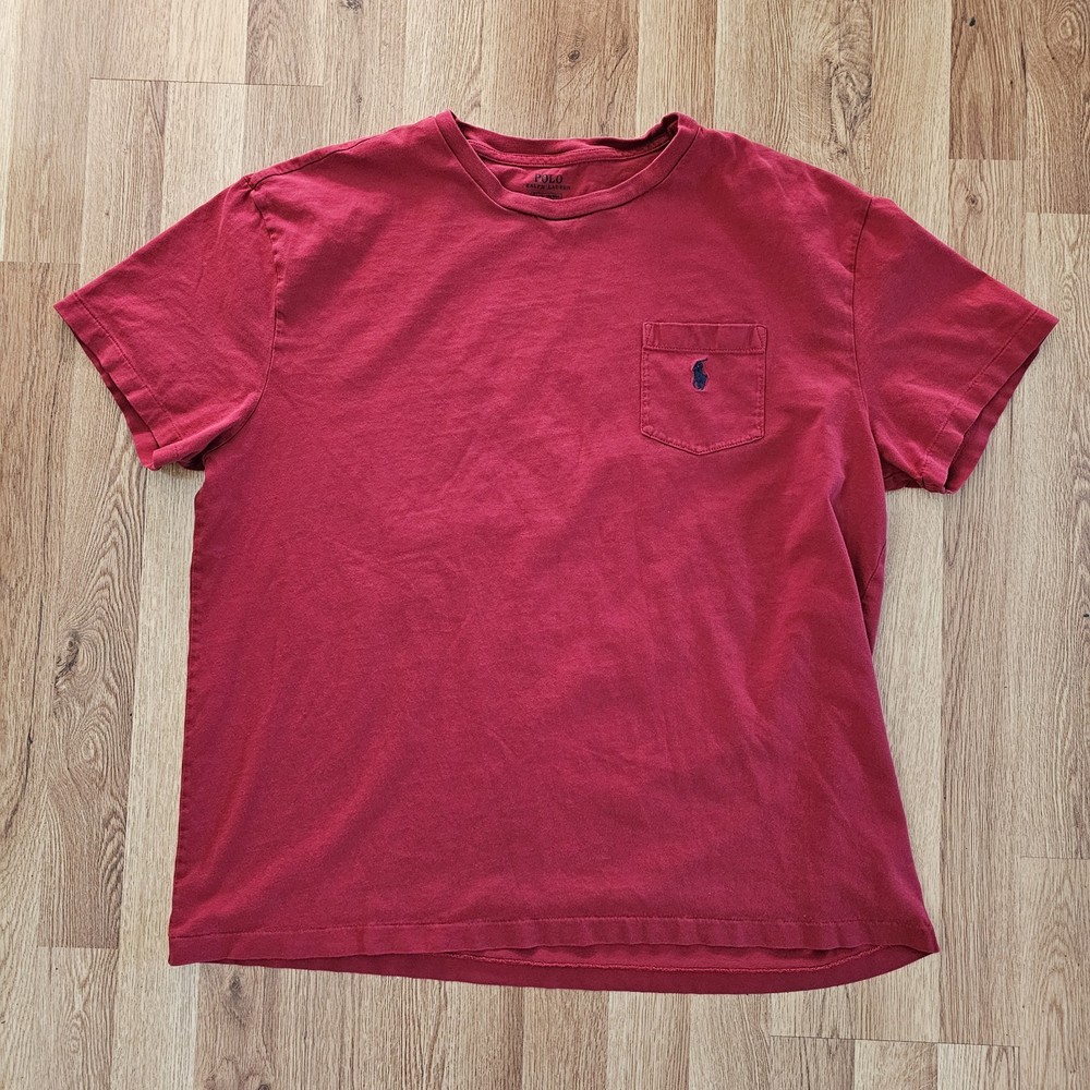 Polo Ralph Lauren Red Pocket Pony T-Shirt Large 100% Cotton