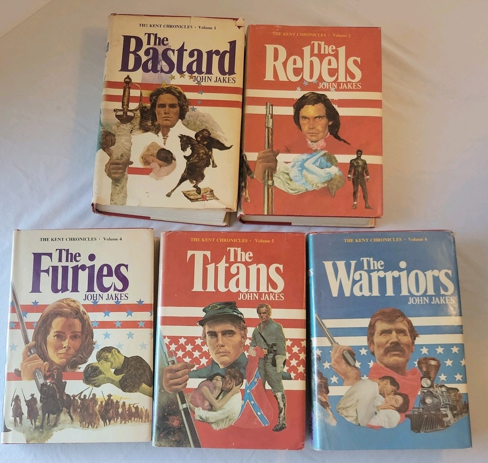 Vtg John Jakes Kent Family Chronicles Hardcover Book Lot #1, 2, 4, 5, 6