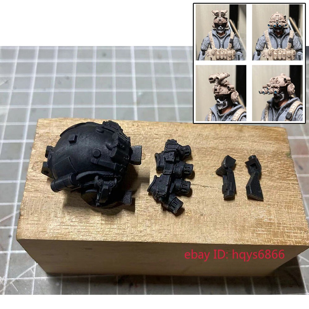 Unpainted 1/12 Army four-eye Helmet Model For 6