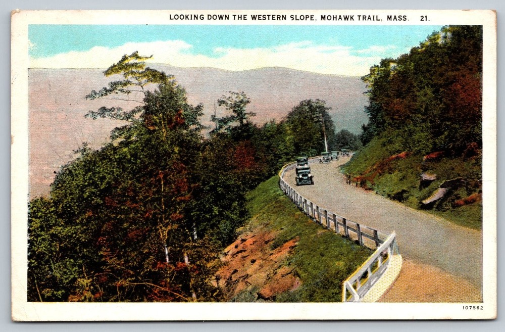 Vintage Mohawk Trail Massachusetts Postcard Western Slope Scenic Road