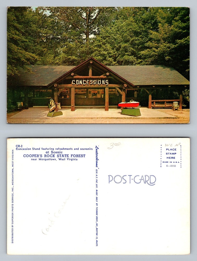 Morgantown, WV-West Virginia, Coopers Rock Forest Concessions Vintage Postcard