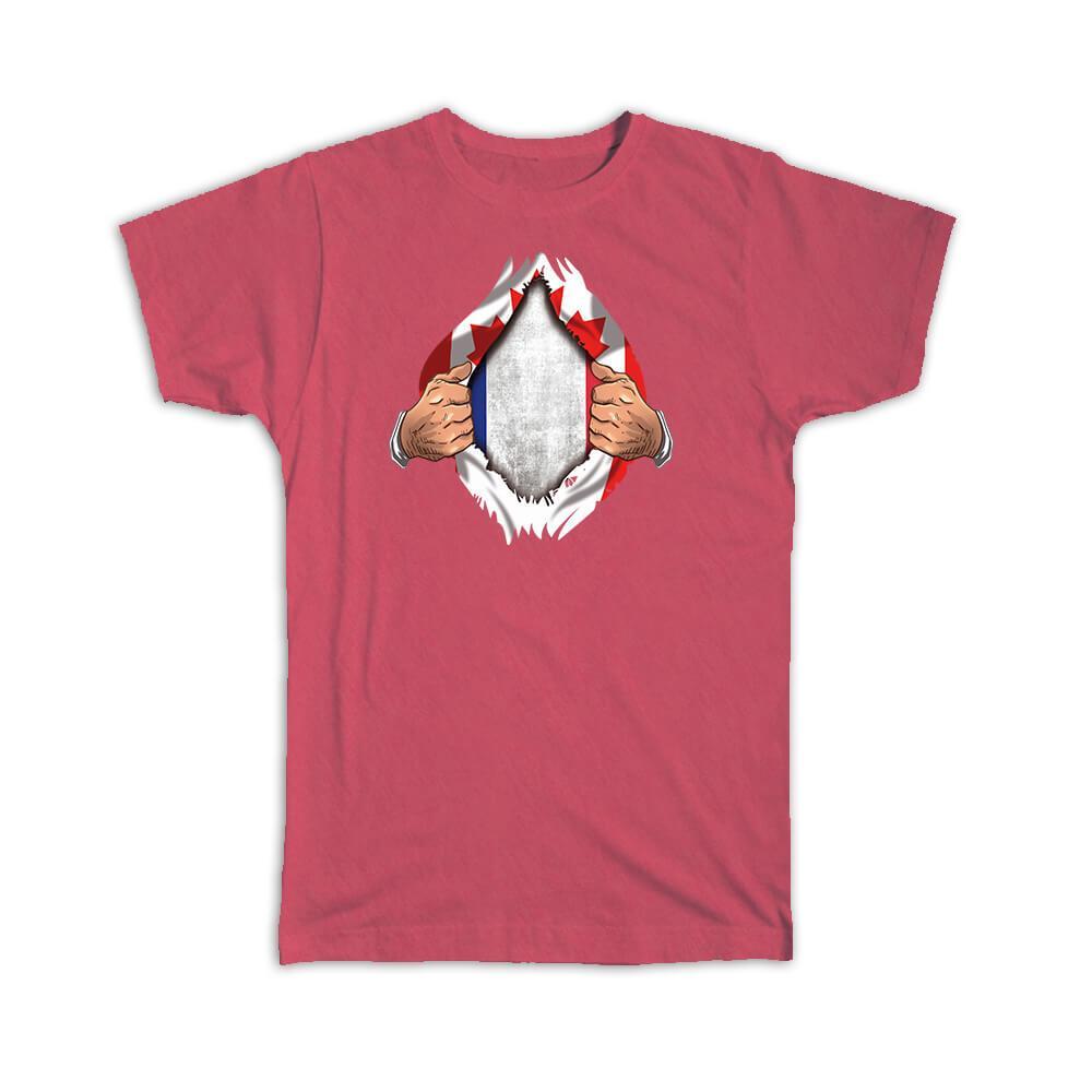 Canada France Flag T-Shirt - French Canadian Pride Design