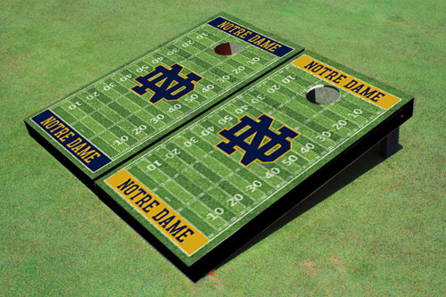 University of Notre Dame Alternating Football Field Custom Cornhole Boards