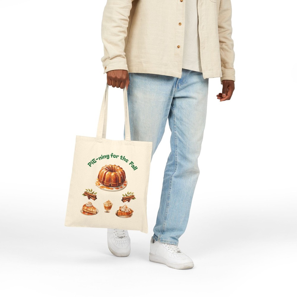 Fall Pie Tote Bag | Autumn Cotton Canvas Shopping Bag
