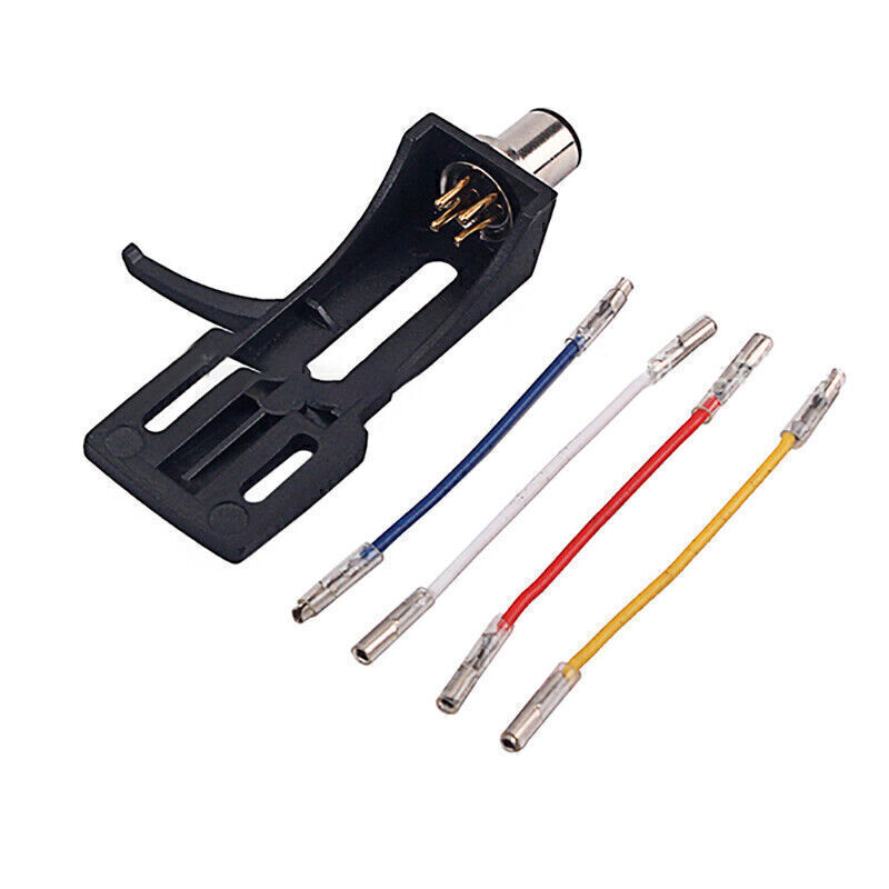 Black Metal Turntable Headshell for Technics and Other Models with 4 Pin Contacts