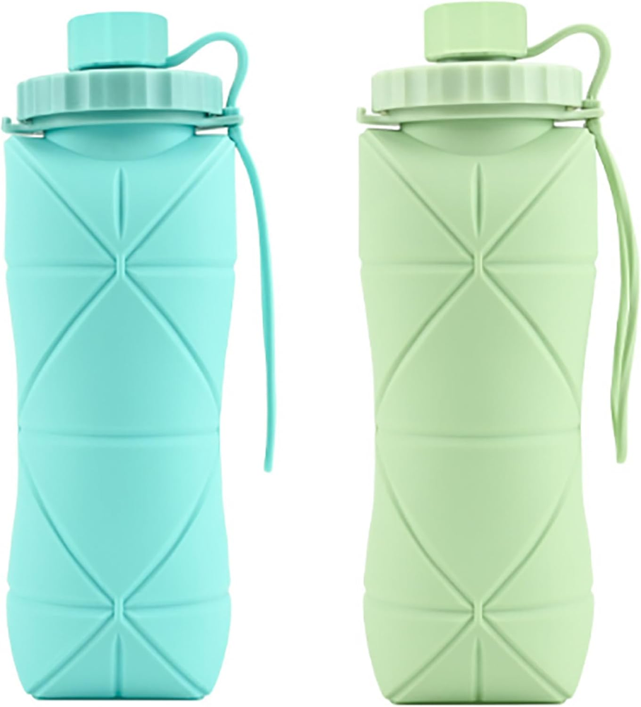 Collapsible Water Bottle, Silicone Foldable Water Bottles for Travel, Easy-To-Ca