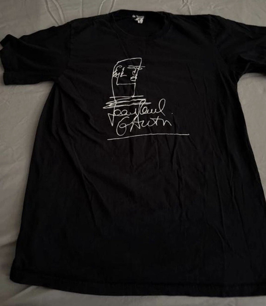 Jean Paul Gaultier Men's L Black Graphic Logo Cotton Crew Neck T-Shirt