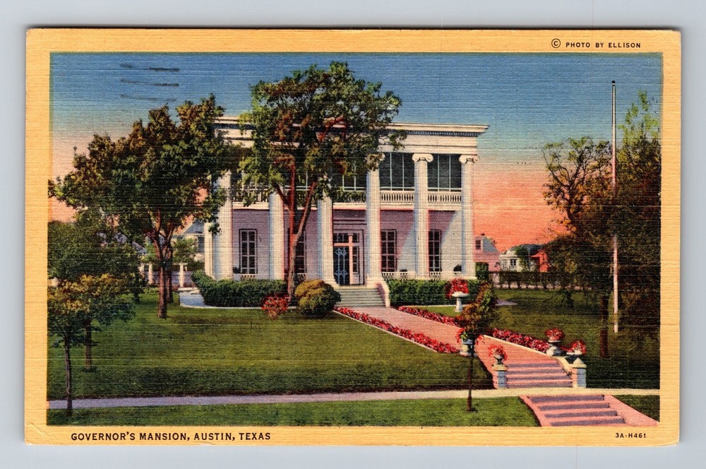 Austin TX-Texas Governor's Mansion Vintage c1952 Postcard Souvenir Standard PC