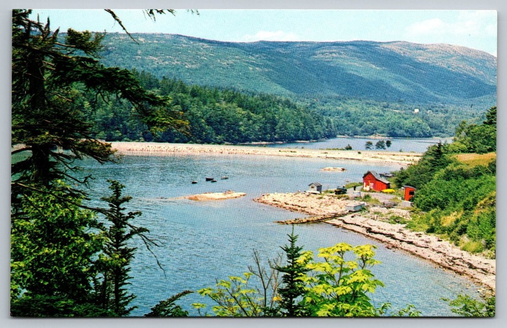 Vintage Otter Cove Acadia National Park Maine Plasticrome Postcard-image