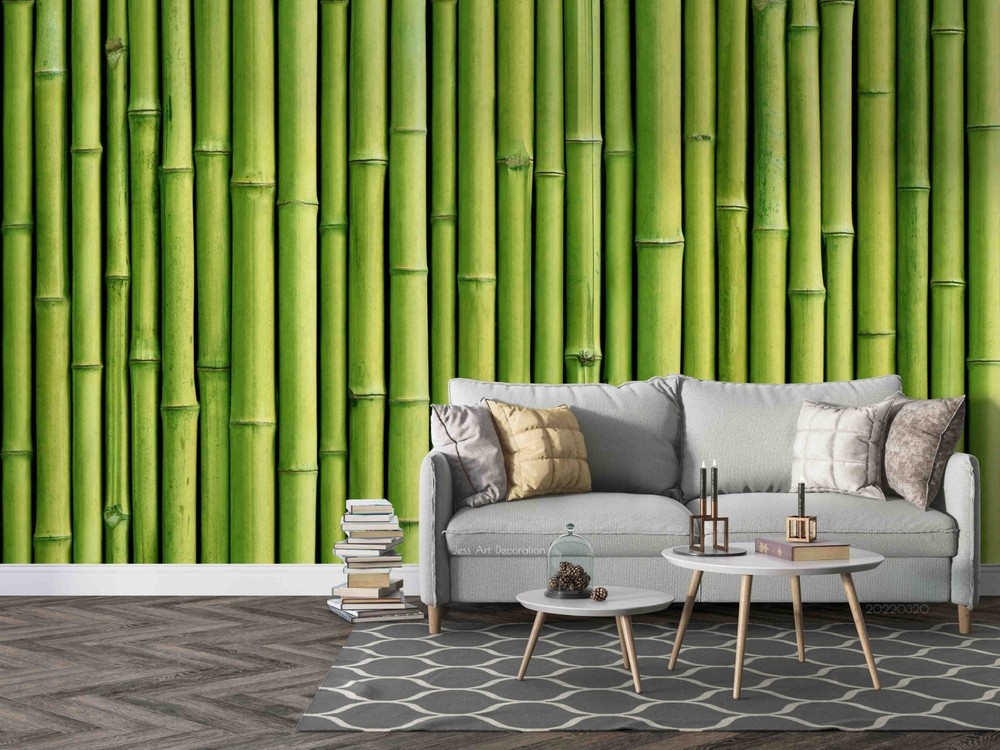 3D Green Bamboo Texture Wall Murals Wallpaper Murals Wall Sticker