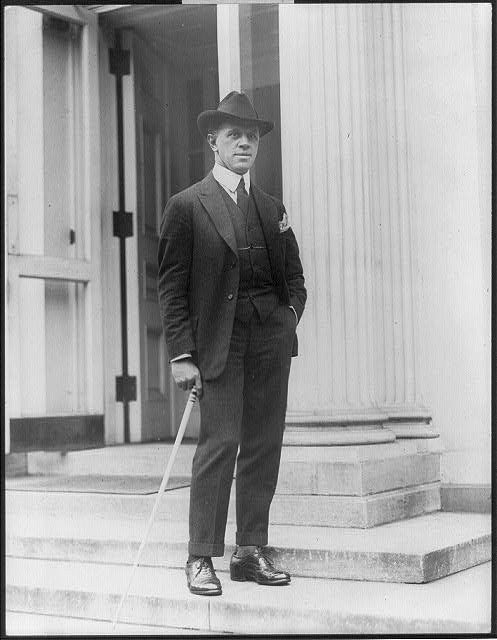 Photo:George Creel White House Steps Washington DC 1910s Portrait Hat Cane