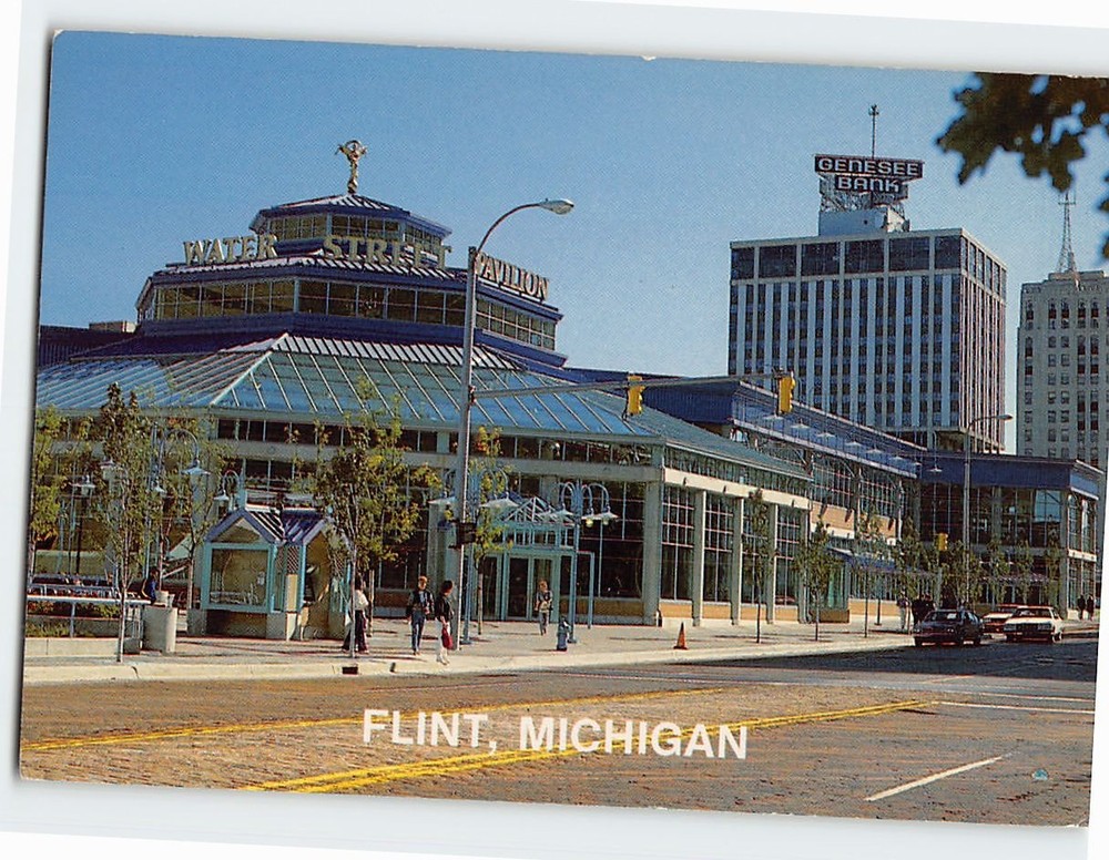 Postcard Water Street Pavilion Flint Michigan USA
