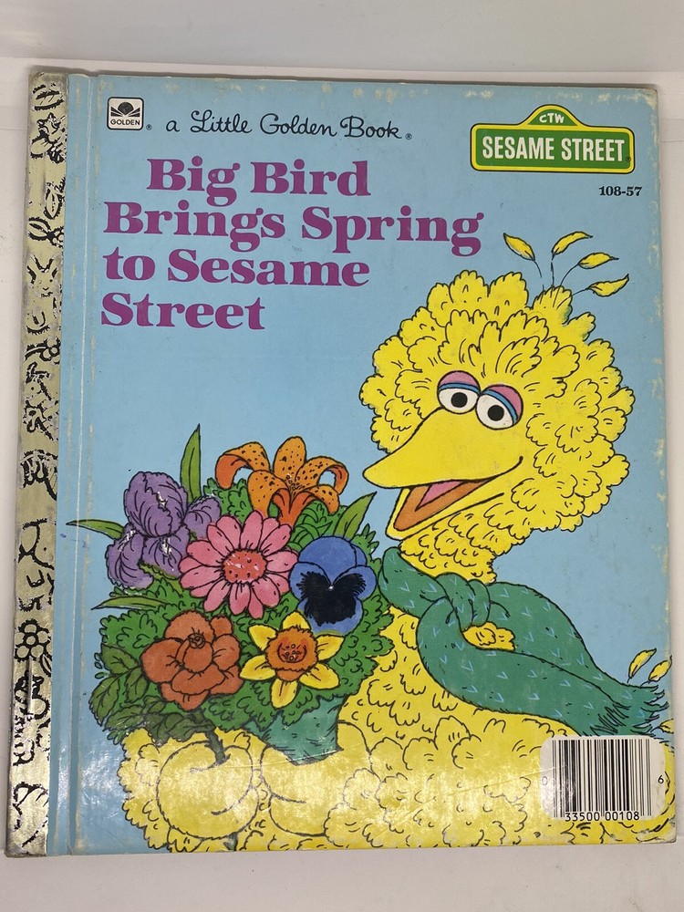 Vintage 1985 Big Bird Brings Spring To Sesame Street Hardcover Golden Book