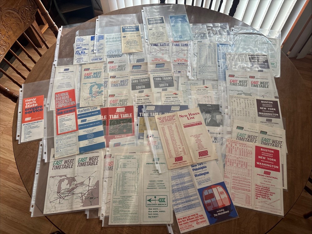 Penn Central Railroad Public Timetables Lot Of 41