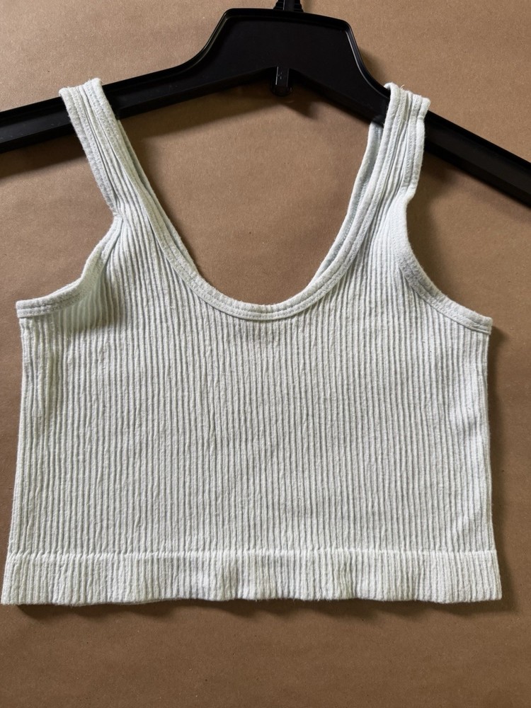Out From Under Urban Outfitters Tank Top Womens Medium Pale Blue Ribbed Cropped