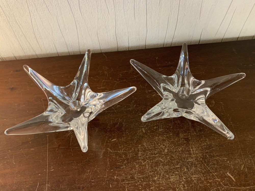 2 Star Crystal Candle Holders Daum (Price Per Unit) Model1