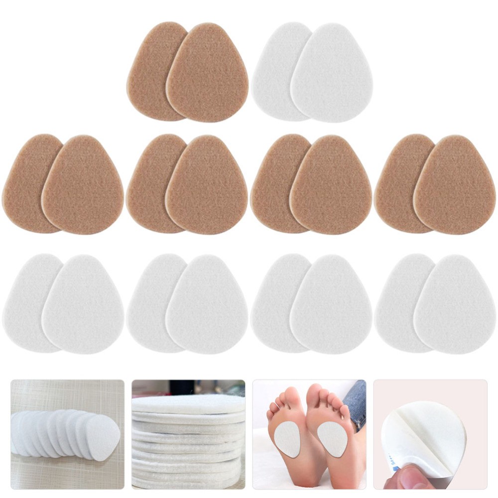 10 Pairs Non-Slip Heel & Forefoot Cushion Insoles for Girls Comfort