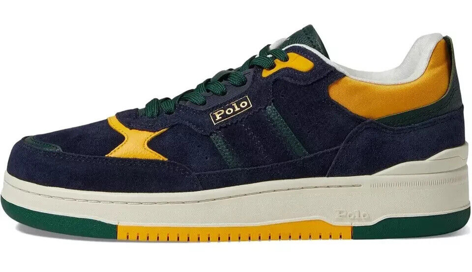 POLO Ralph Lauren Masters Sport Shoes Blue Yellow Sneakers Men's Size 14