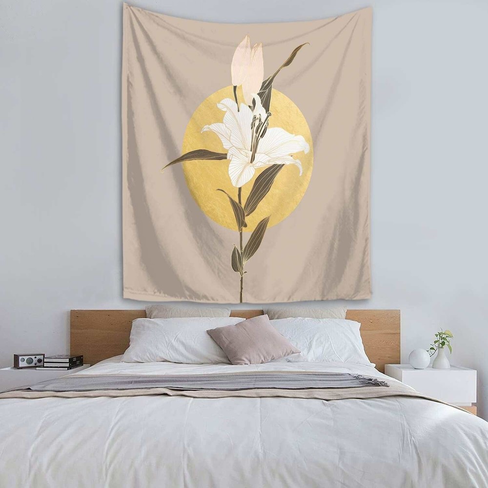 Floral Tapestry Abstract Wall Art Large Flower Aesthetic Decor 60x51