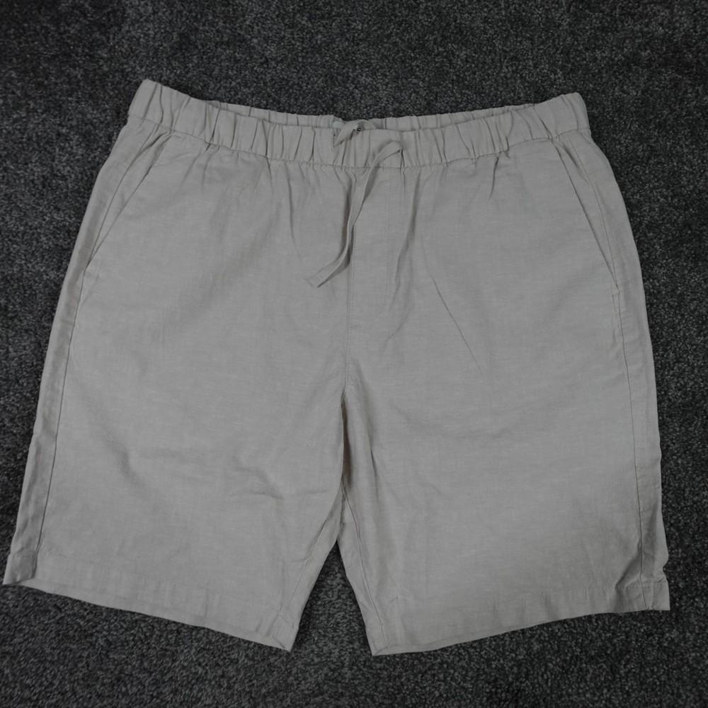 Marks & Spencer Linen Blend Shorts White Cotton Size XL 38 - 40 Men's Summer