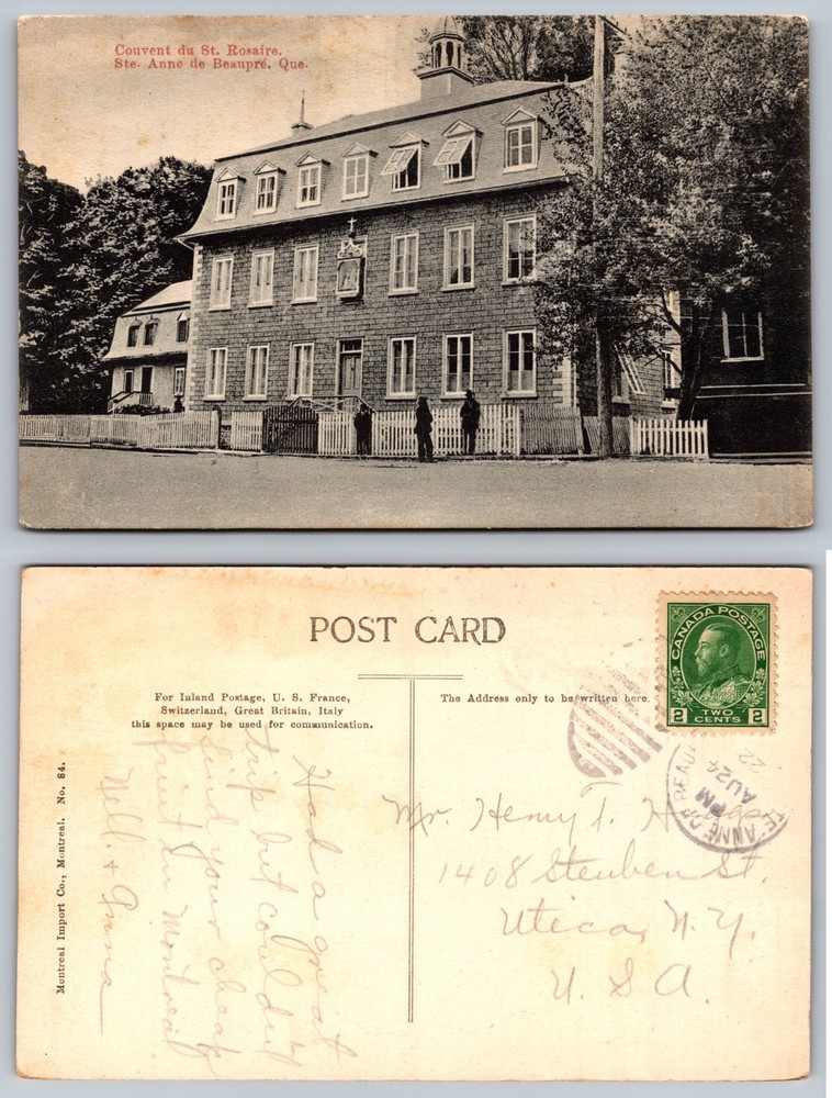 Couvent De St Basile Saint Anne De Beaupre Quebec Postcard
