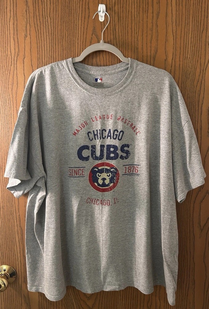 Chicago Cubs Graphic T-Shirt 2XL Gray Genuine Merchandise MLB Short Sleeve