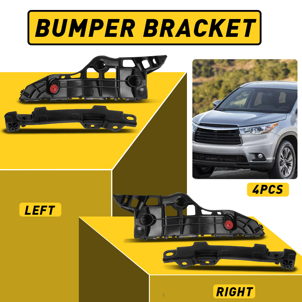 2014-2019 Toyota Highlander Front Bumper Bracket Retainer Holder Support Set 4PC