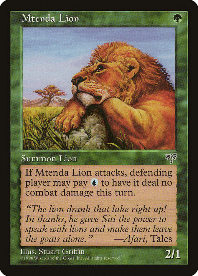 MTG Magic the Gathering Mtenda Lion (230/351) Mirage MP