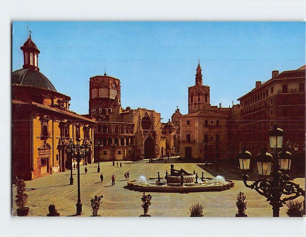 Postcard Plaza de La Virgen Valencia Spain