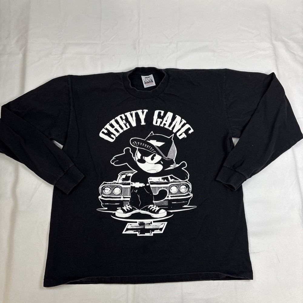 Pro Club Longsleeve T Shirt Men’s XL Black Felix The Cat Chevy Gang