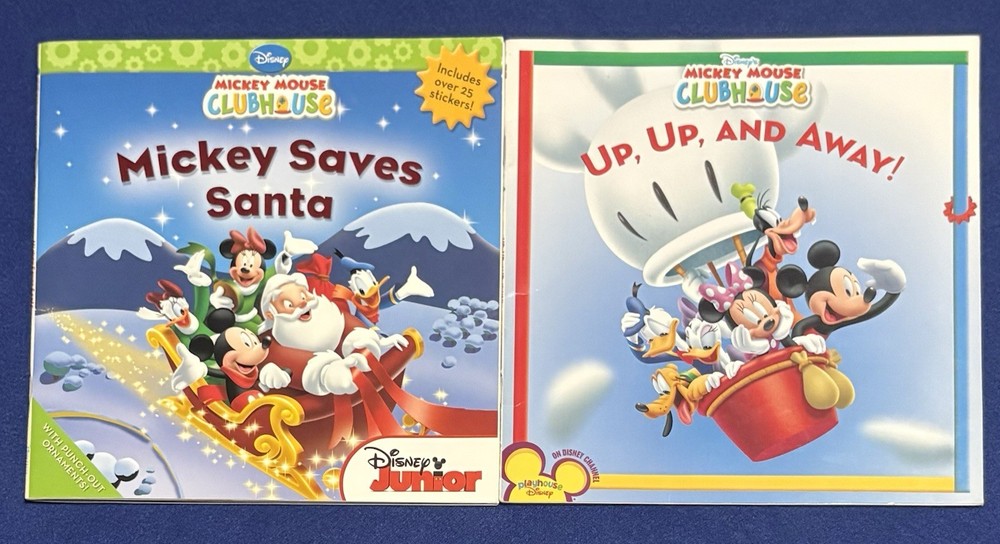 Mickey Mouse Clubhouse Book Lot 2 Disney Junior Books Stickers Included